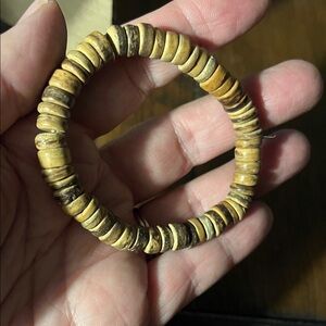 Handcrafted Brown Bead Stretch Bracelet 1365